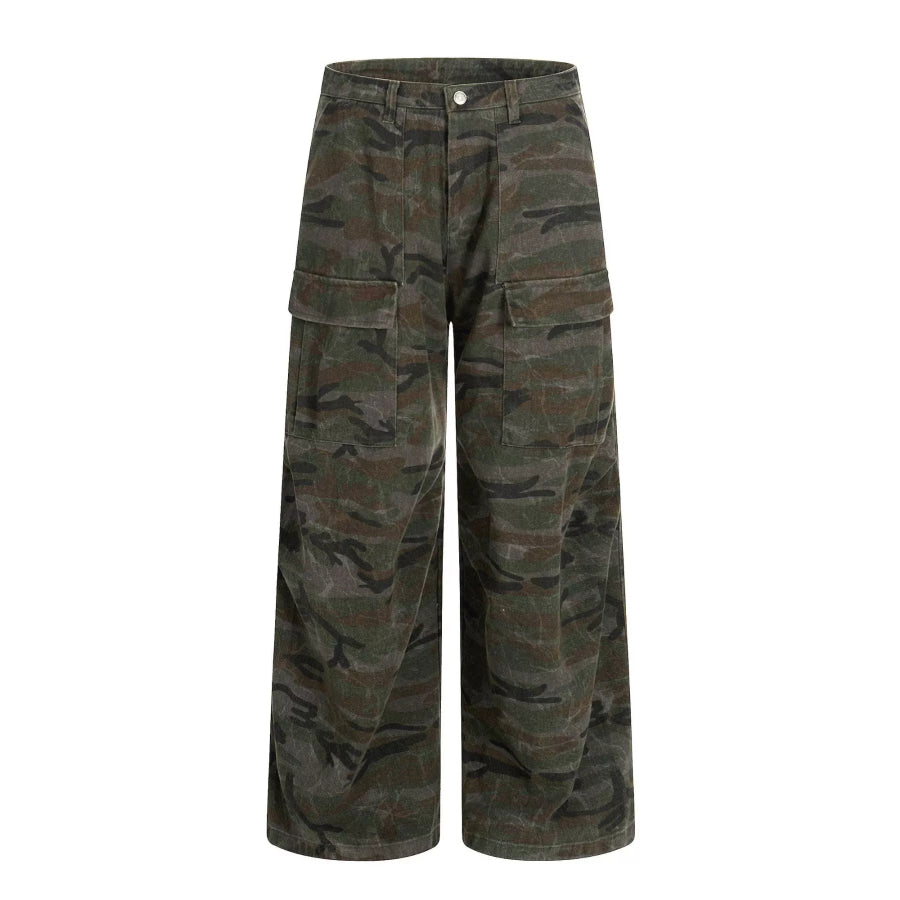 Men’s Camouflage Cargo Pants Green Camouflage / S Apparel and Accessories