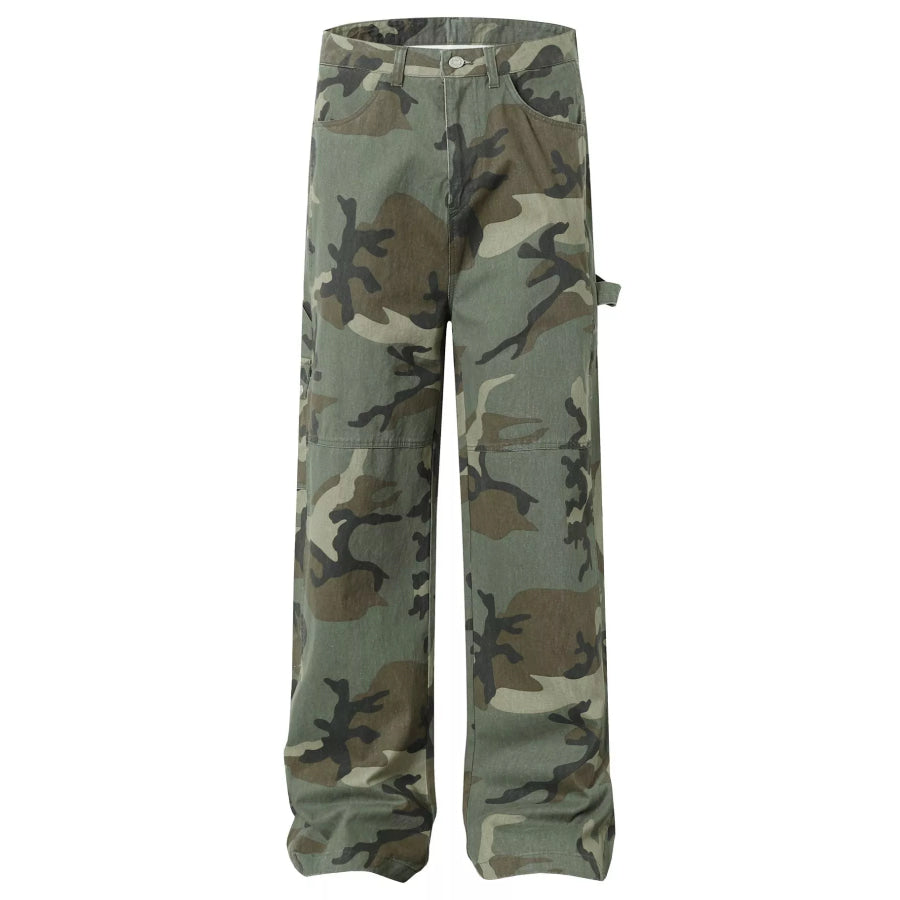 Men’s Camouflage Cargo Pants Green Camouflage / S Apparel and Accessories