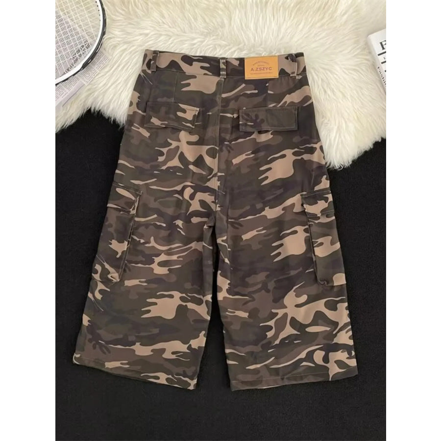 Men’s Camouflage Cargo Shorts with Multiple Pockets Apparel and Accessories