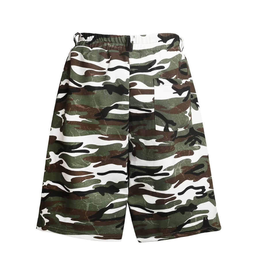 Men’s Camouflage Print Capris White / M Apparel and Accessories