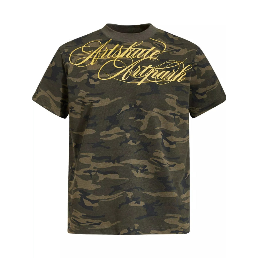 Men’s Camouflage Print Short Sleeve T-Shirt Green Camouflage / S Apparel and Accessories