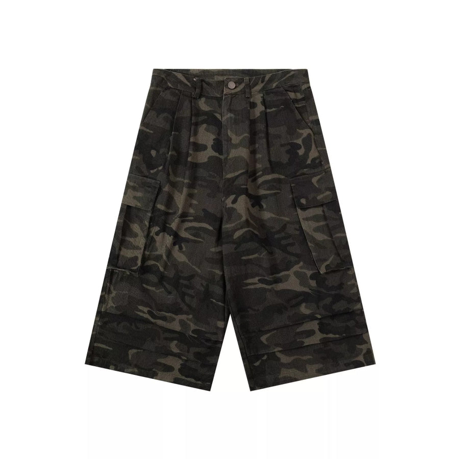 Men’s Camouflage Wide-Leg Cargo Capris Apparel and Accessories