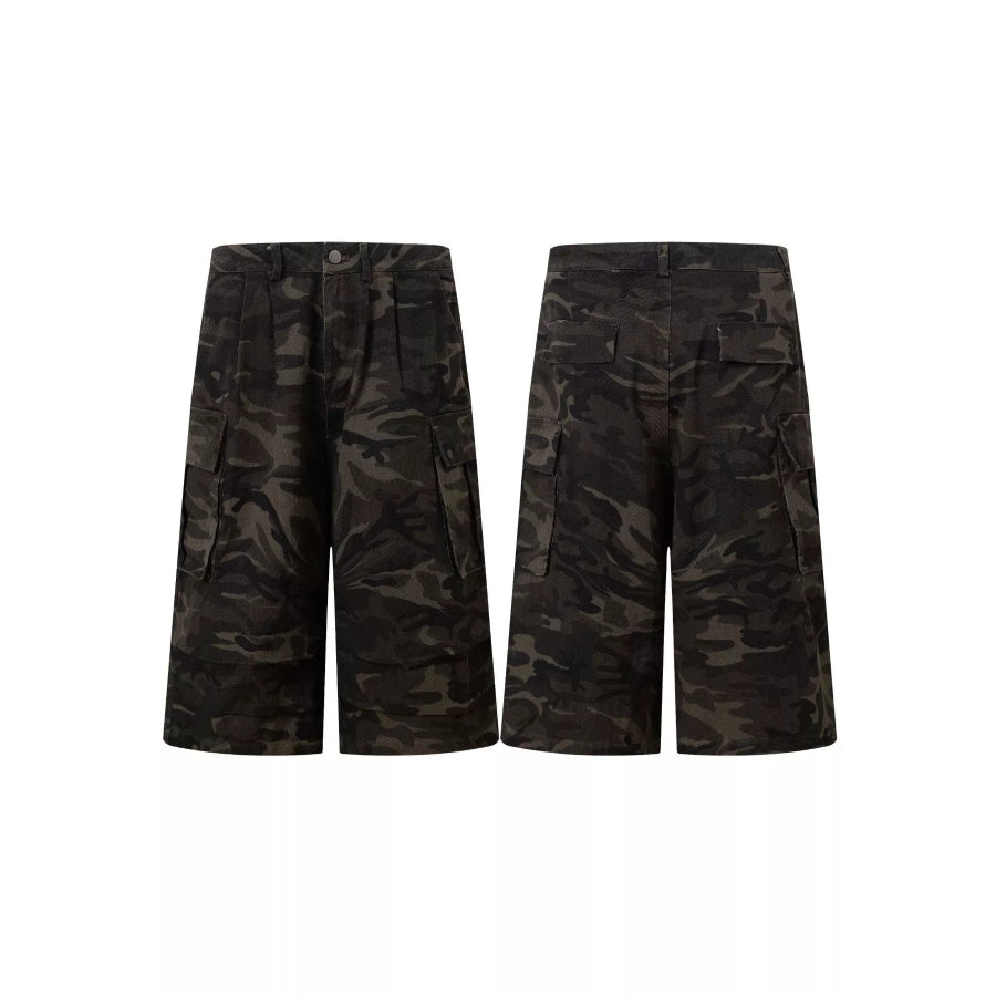 Men’s Camouflage Wide-Leg Cargo Capris Apparel and Accessories