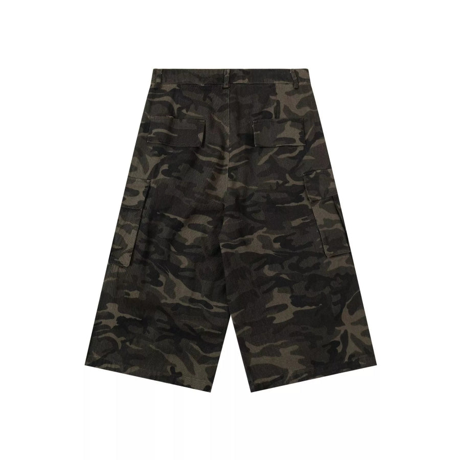 Men’s Camouflage Wide-Leg Cargo Capris Apparel and Accessories