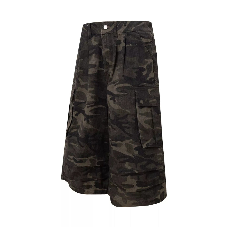 Men’s Camouflage Wide-Leg Cargo Capris Apparel and Accessories