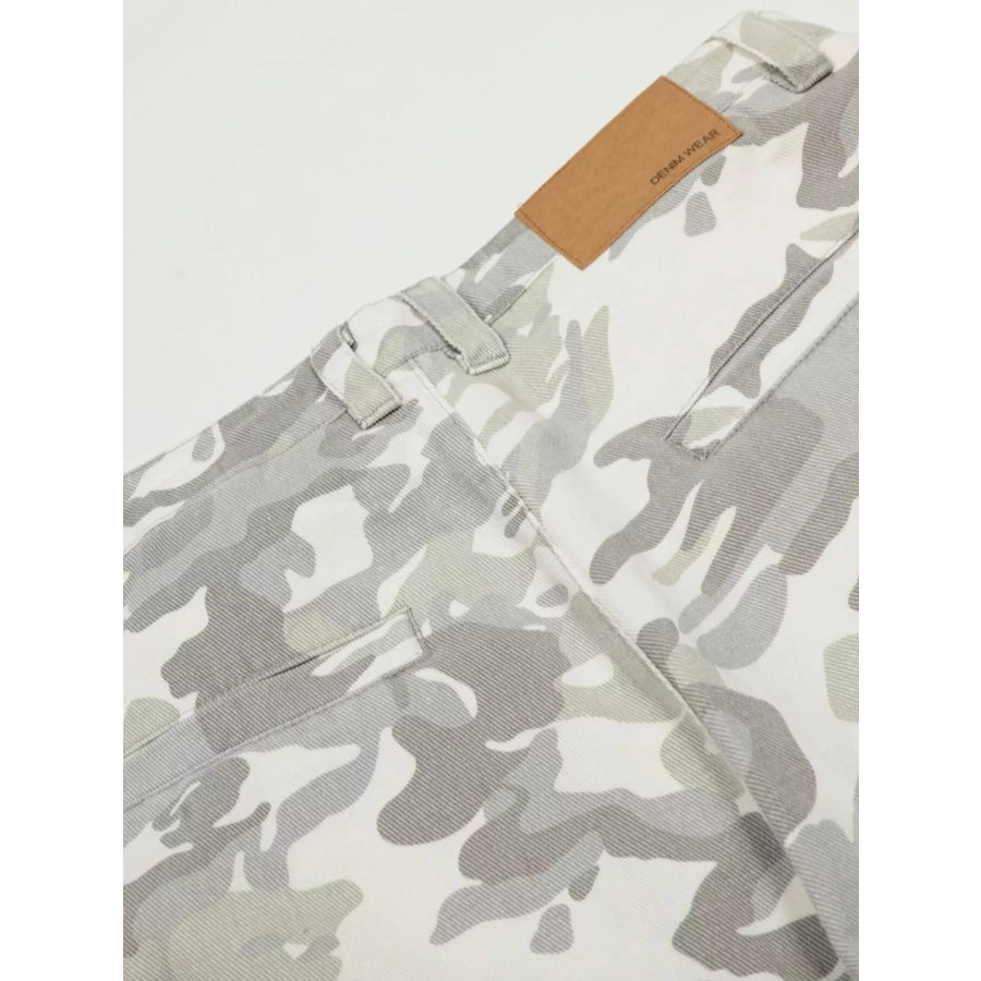 Men’s Camouflage Wide-Leg Cargo Pants Apparel and Accessories
