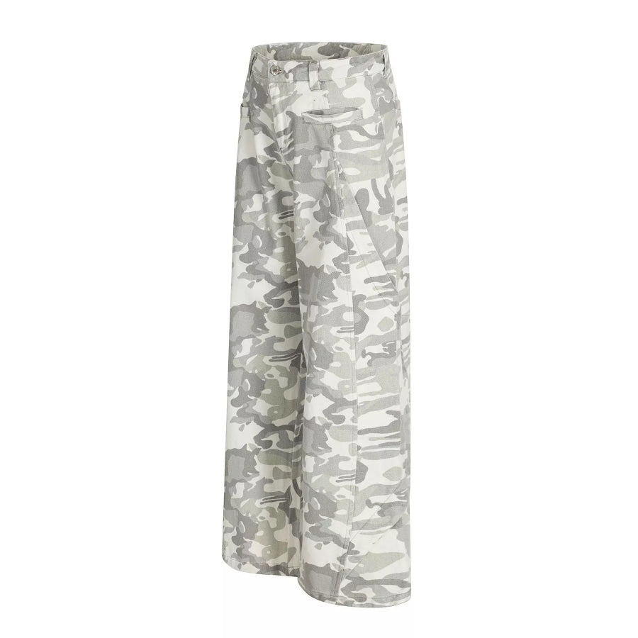 Men’s Camouflage Wide-Leg Cargo Pants Apparel and Accessories