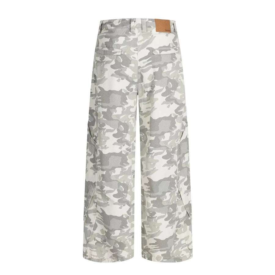Men’s Camouflage Wide-Leg Cargo Pants Apparel and Accessories