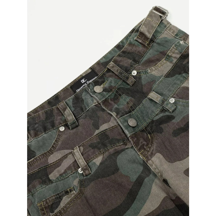 Men’s Camouflage Wide-Leg Pants Apparel and Accessories