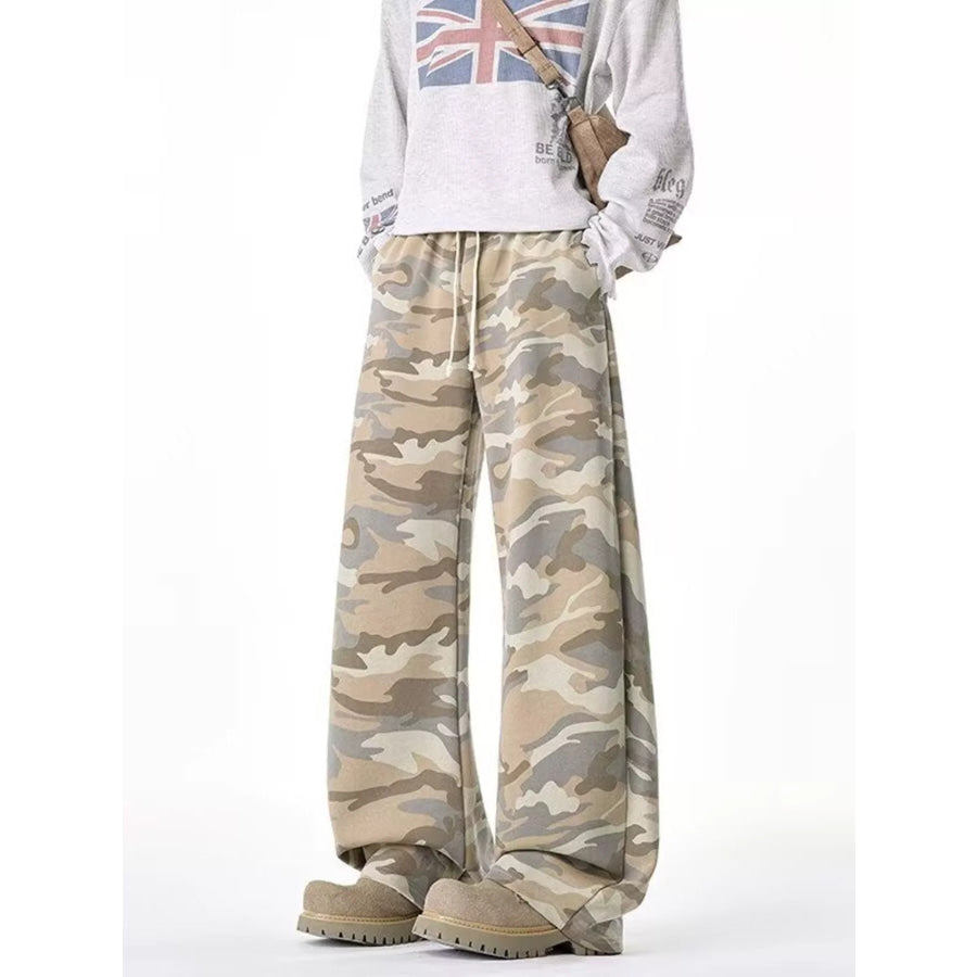 Men’s Camouflage Wide-Leg Pants Apparel and Accessories