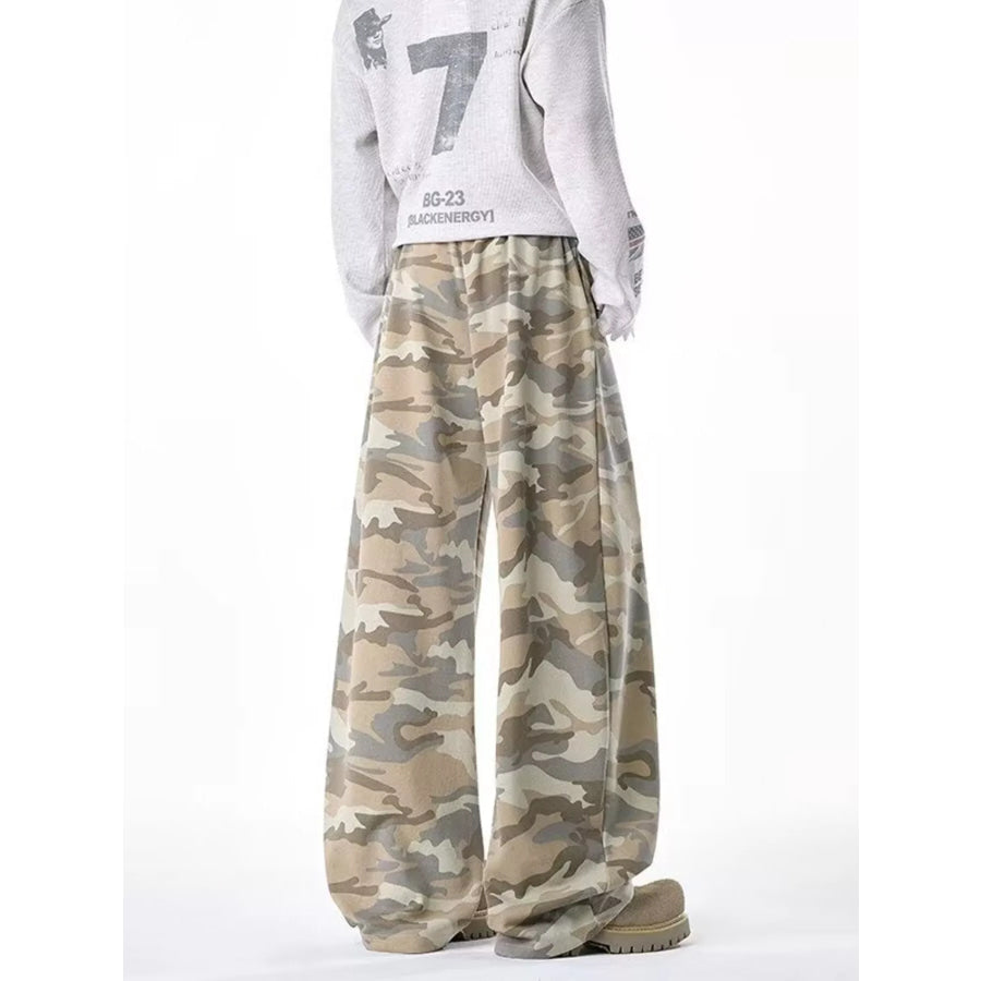 Men’s Camouflage Wide-Leg Pants Apparel and Accessories