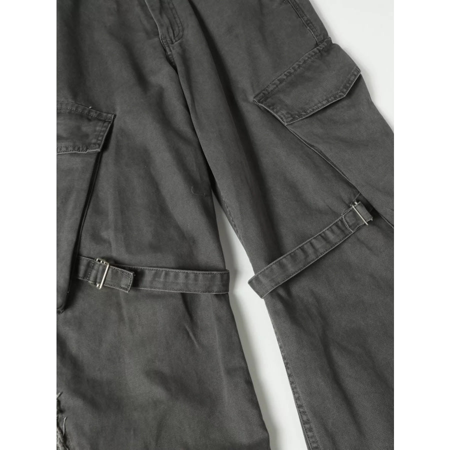 Men’s Cargo Pants with Buckle Straps Apparel and Accessories