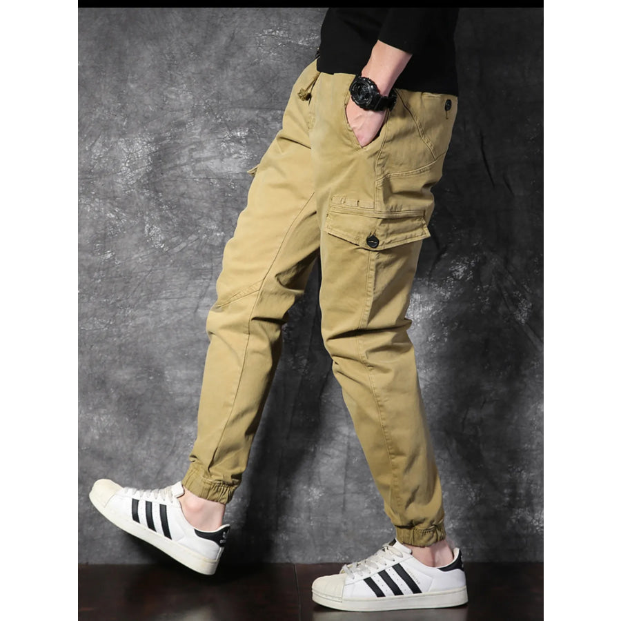 Men’s Cargo Pants with Drawstring Apparel and Accessories