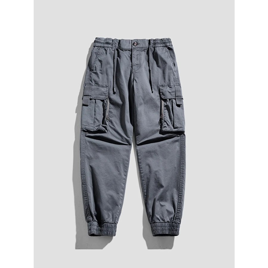 Men’s Cargo Pants with Multiple Pockets Gray / 28 Apparel and Accessories