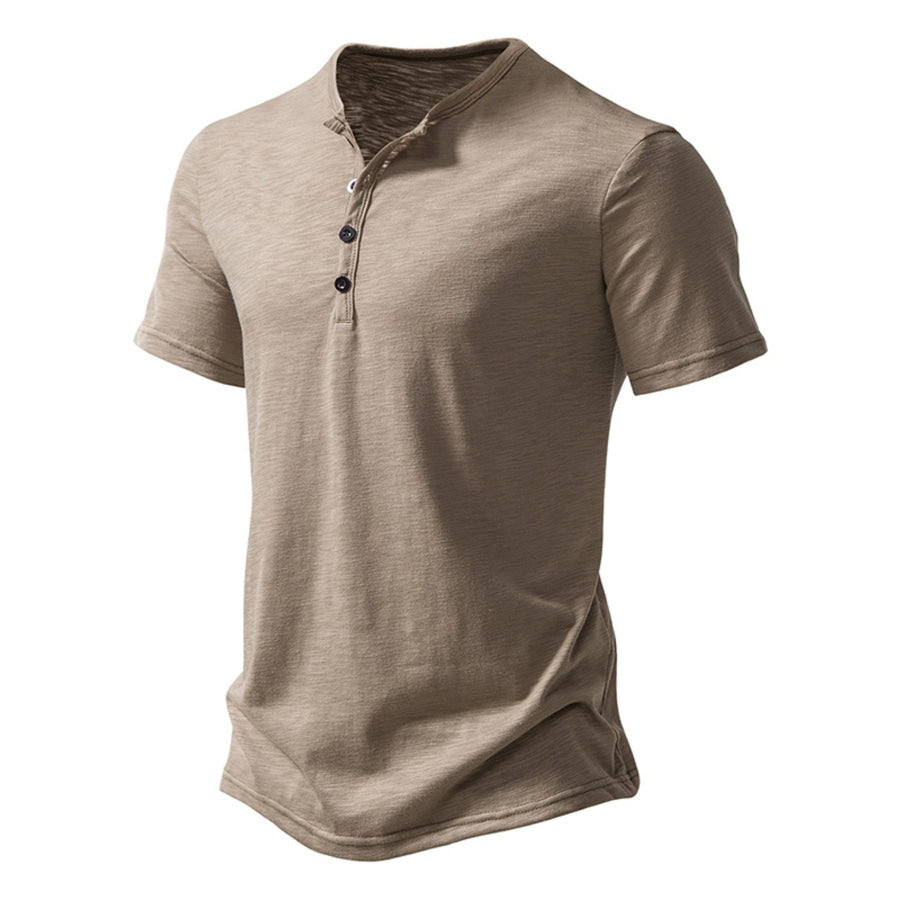 Men’s Casual Button Detail T-Shirt Apparel and Accessories