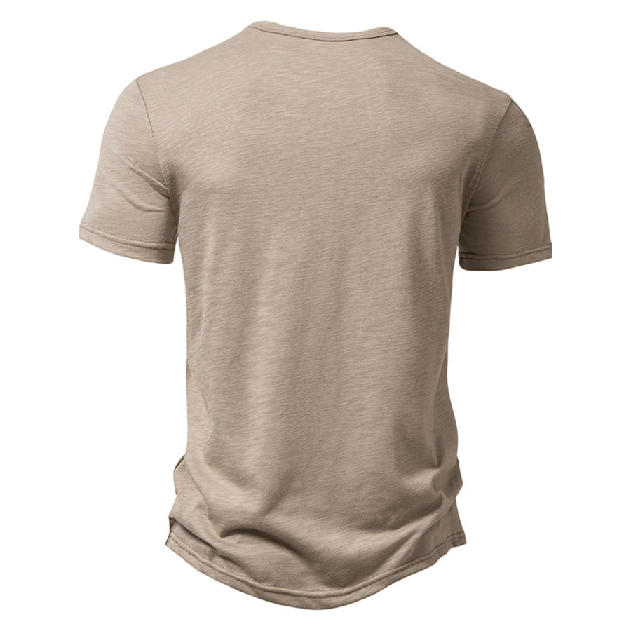 Men’s Casual Button Detail T-Shirt Apparel and Accessories