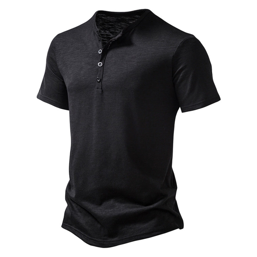 Men’s Casual Button Detail T-Shirt Apparel and Accessories