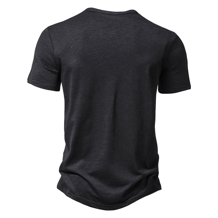 Men’s Casual Button Detail T-Shirt Apparel and Accessories