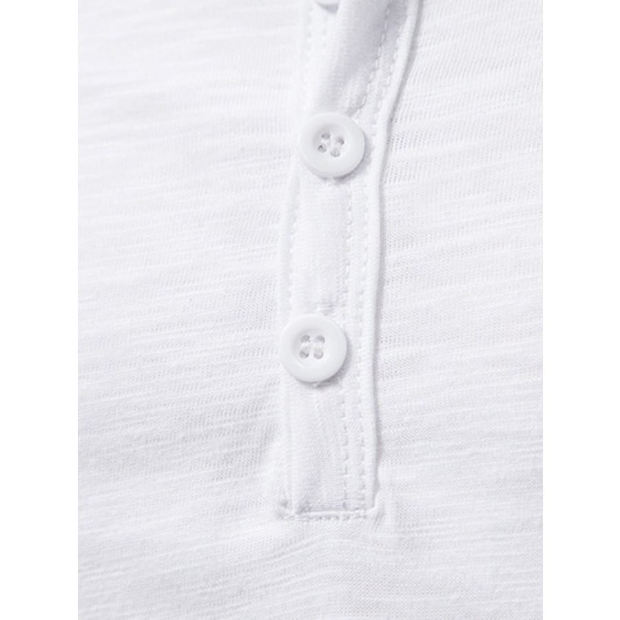 Men’s Casual Button Detail T-Shirt Apparel and Accessories