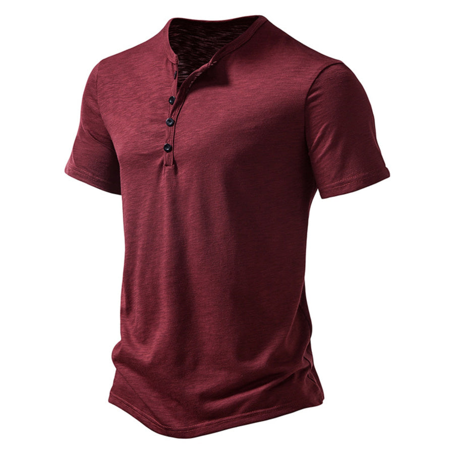 Men’s Casual Button Detail T-Shirt Apparel and Accessories