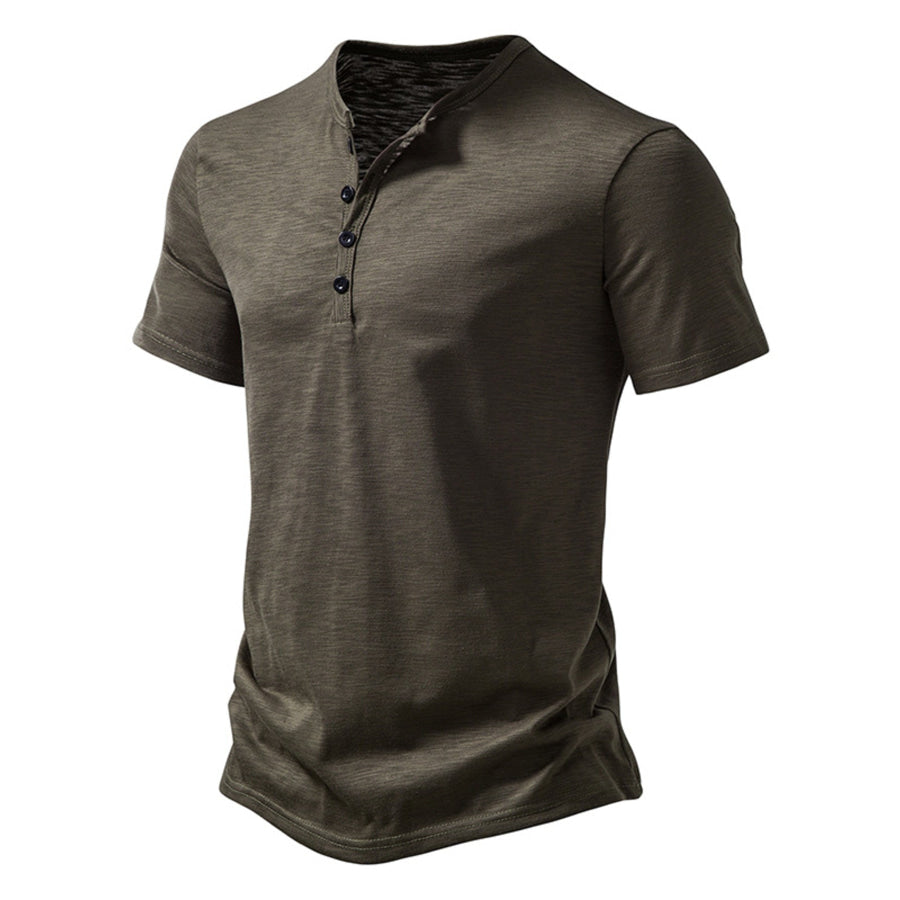 Men’s Casual Button Detail T-Shirt Apparel and Accessories