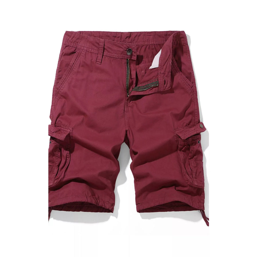 Men’s Casual Cargo Shorts Burgundy / 30 Apparel and Accessories