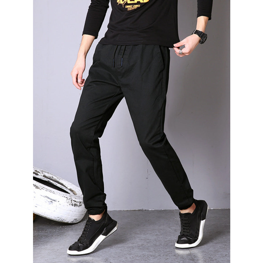 Men’s Casual Drawstring Joggers Black / 28 Apparel and Accessories
