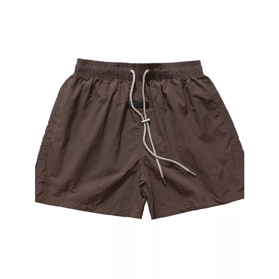 Men’s Casual Drawstring Waist Shorts Brown / M Apparel and Accessories