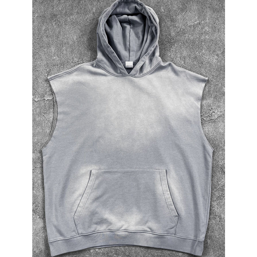 Men’s Casual Kangaroo Pocket Hooded Tank Apparel and Accessories