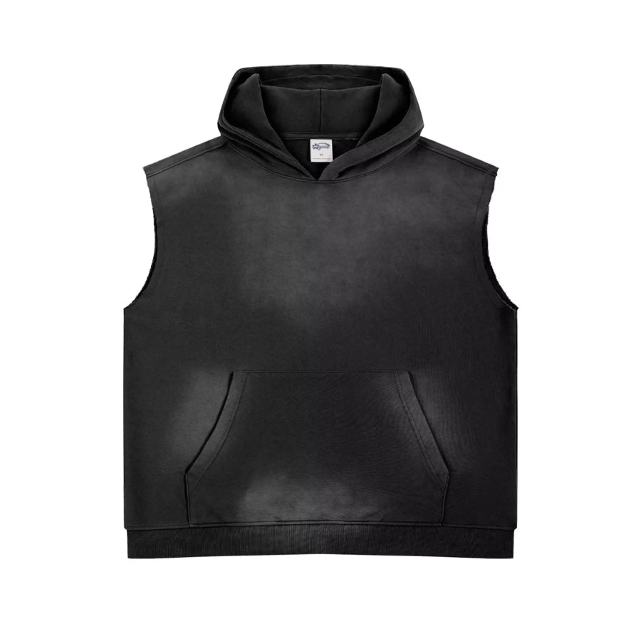 Men’s Casual Kangaroo Pocket Hooded Tank Black / S Apparel and Accessories