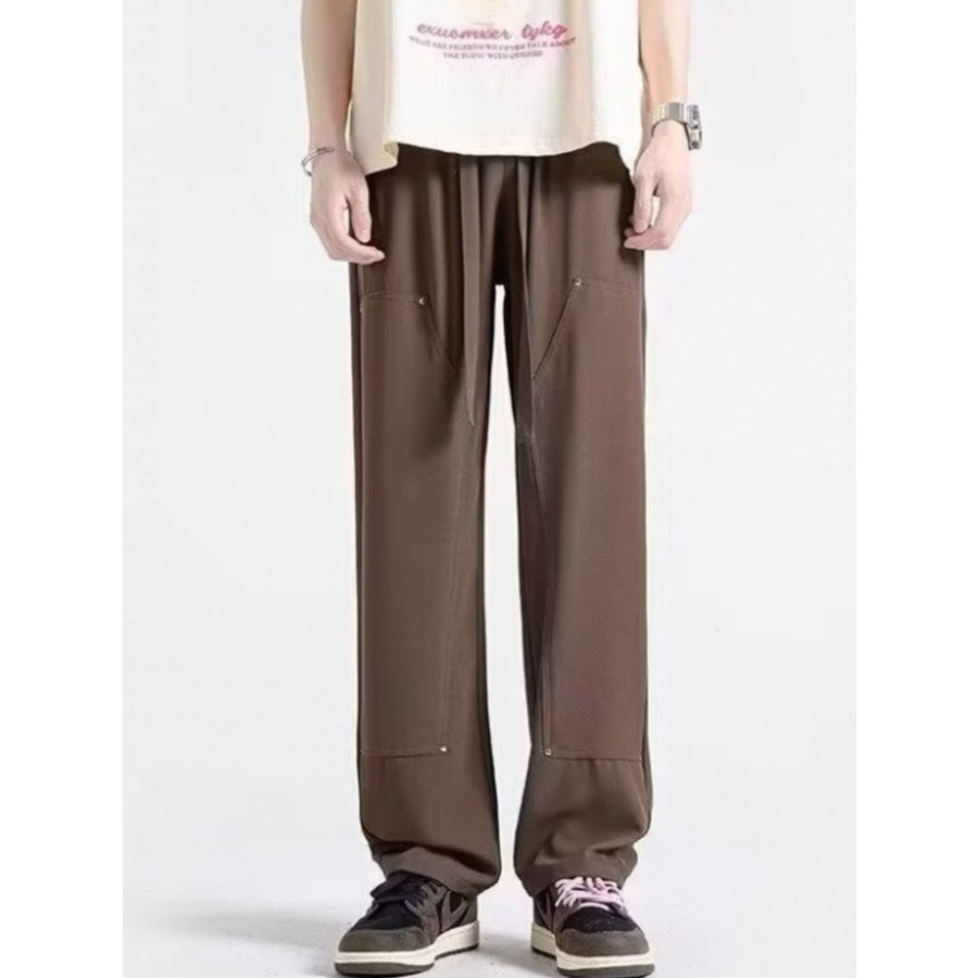 Men’s Casual Loose Fit Drawstring Pants Brown / M Apparel and Accessories