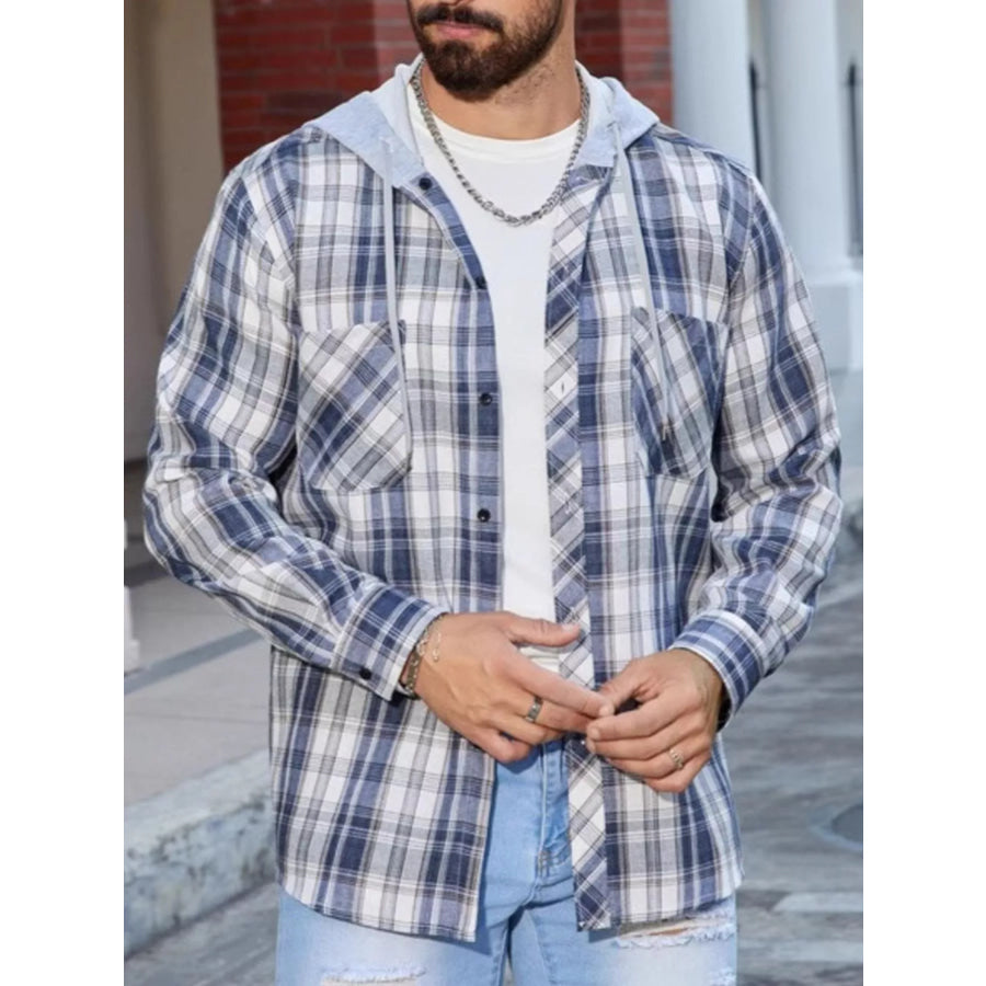 Men’s Casual Plaid Long Sleeve Shirt Apparel and Accessories