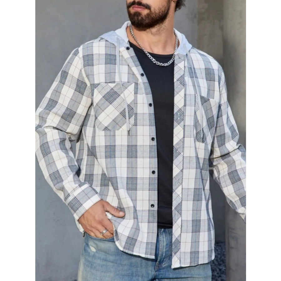 Men’s Casual Plaid Long Sleeve Shirt Apparel and Accessories