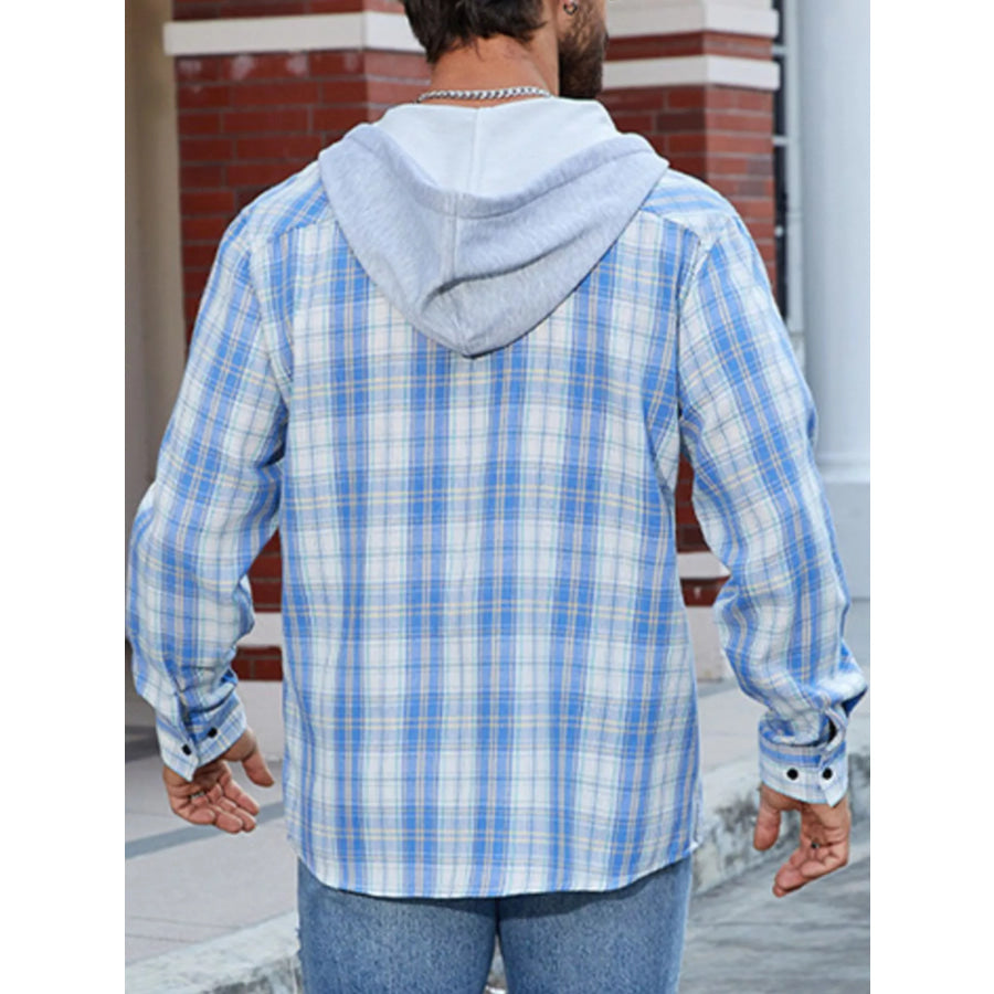 Men’s Casual Plaid Long Sleeve Shirt Apparel and Accessories