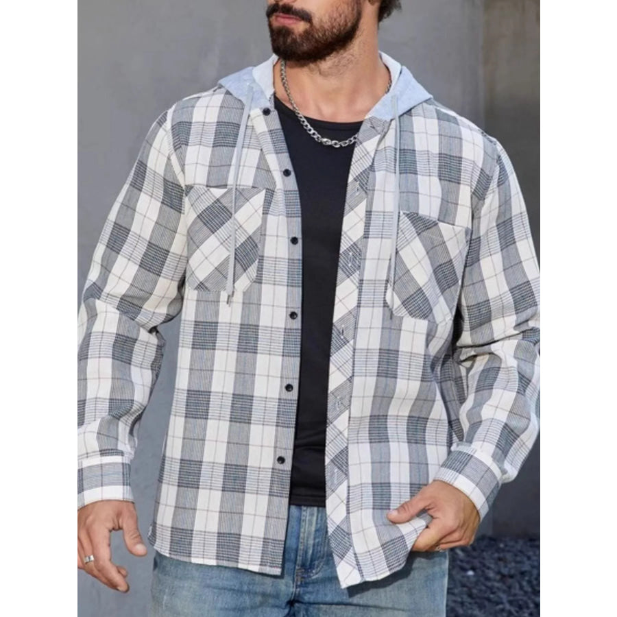Men’s Casual Plaid Long Sleeve Shirt Apparel and Accessories