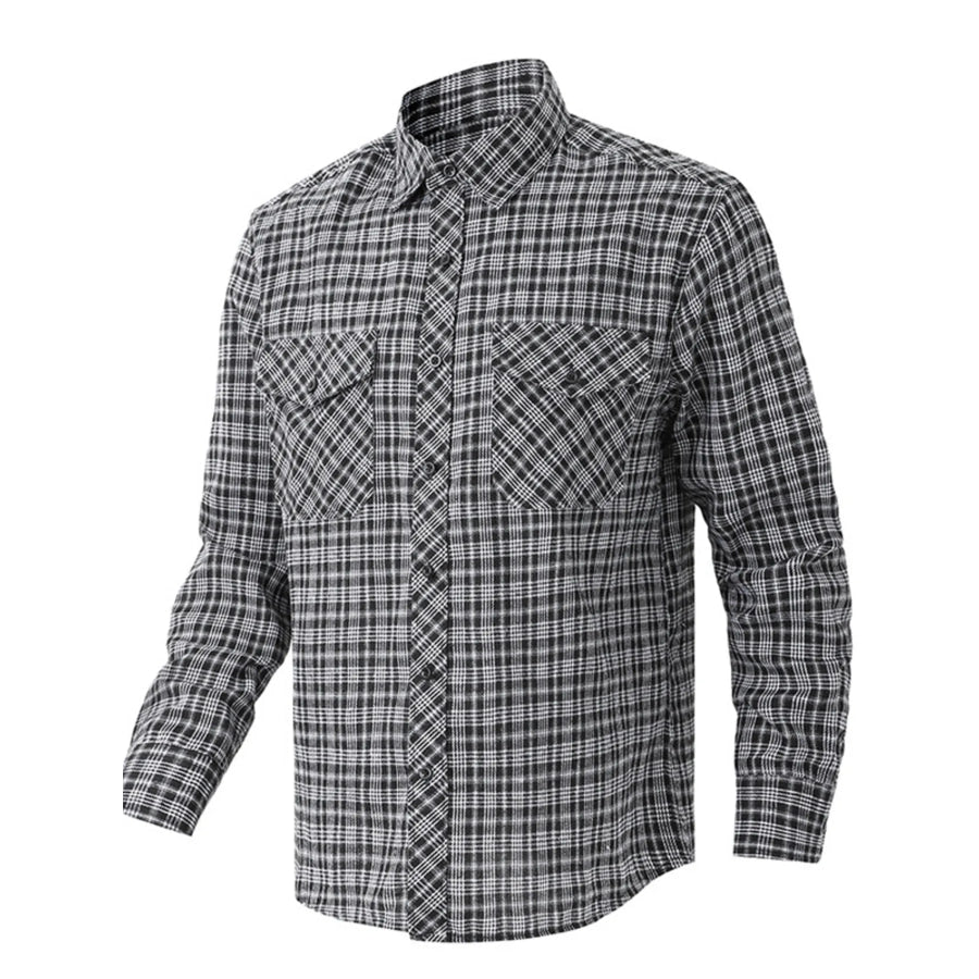 Men’s Casual Plaid Long Sleeve Shirt Apparel and Accessories