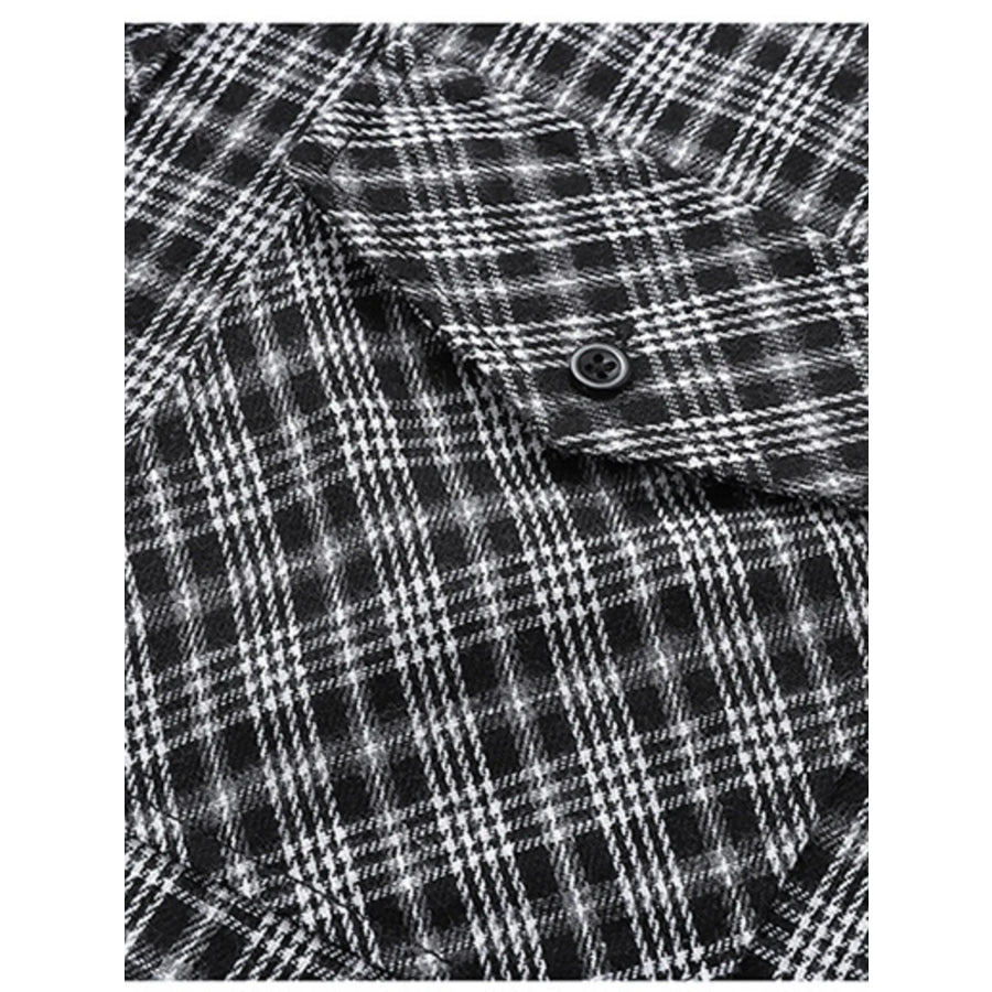 Men’s Casual Plaid Long Sleeve Shirt Apparel and Accessories