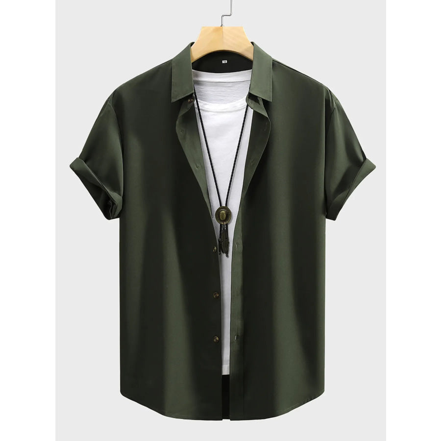 Men’s Casual Short-Sleeve Shirt Black Forest / S Apparel and Accessories