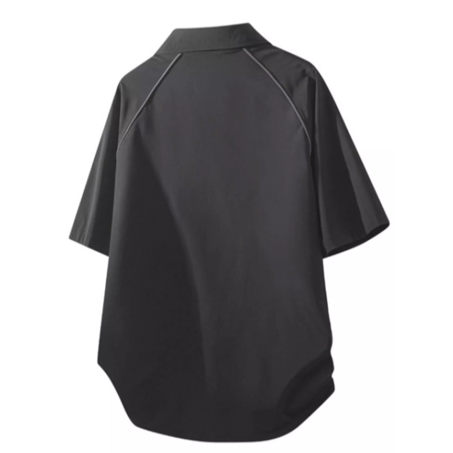 Men’s Casual Short Sleeve Zipper Pocket Shirt Apparel and Accessories