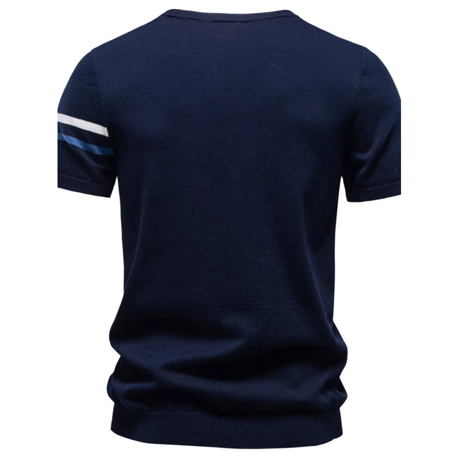 Men’s Casual Striped Sleeve T-Shirt Apparel and Accessories