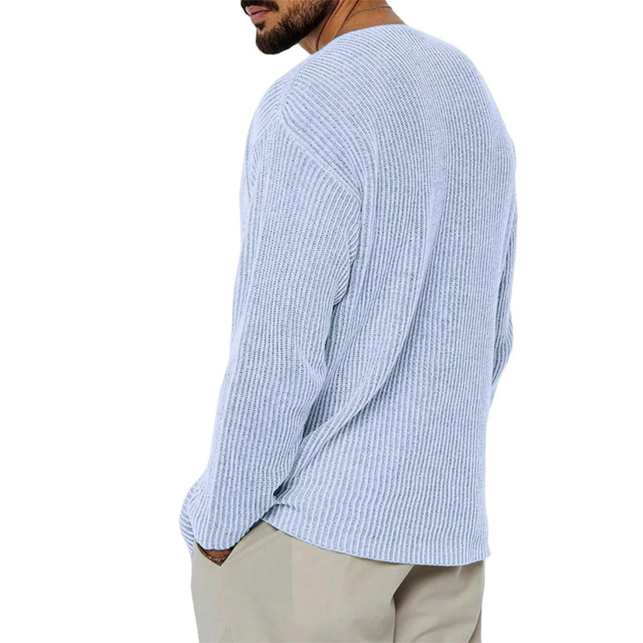 Men’s Casual V-Neck Ribbed Knit Sweater Apparel and Accessories