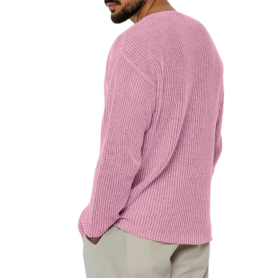Men’s Casual V-Neck Ribbed Knit Sweater Apparel and Accessories