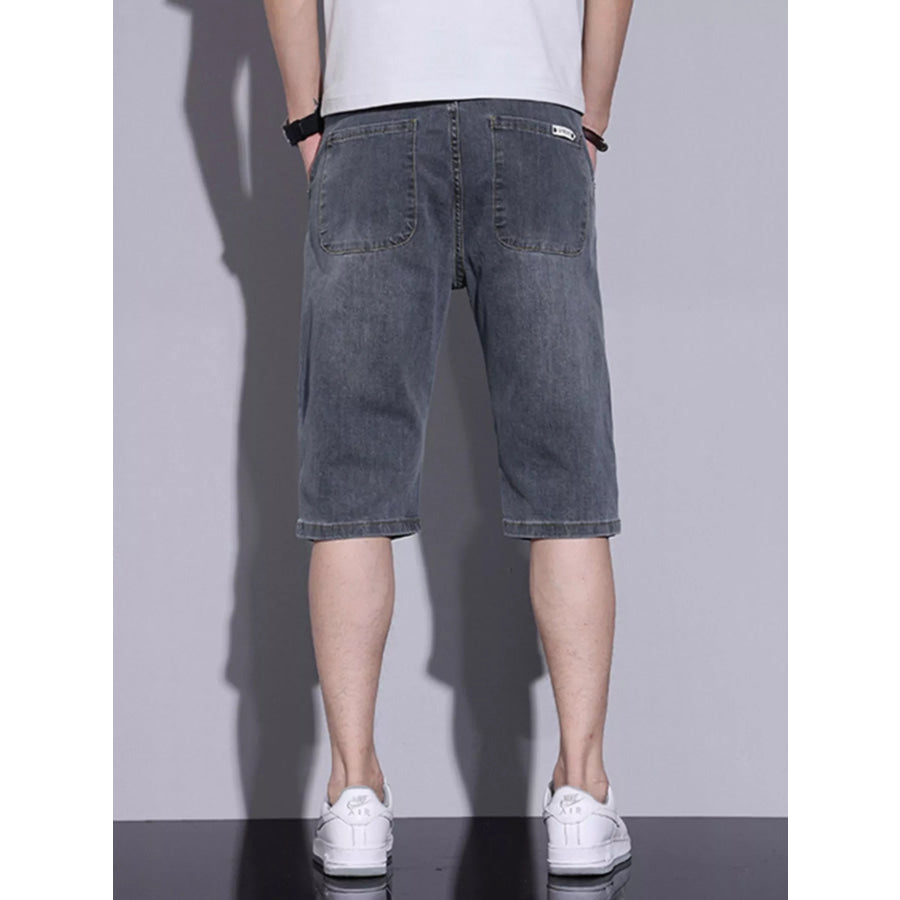 Men’s Casual Washed Denim Shorts Apparel and Accessories