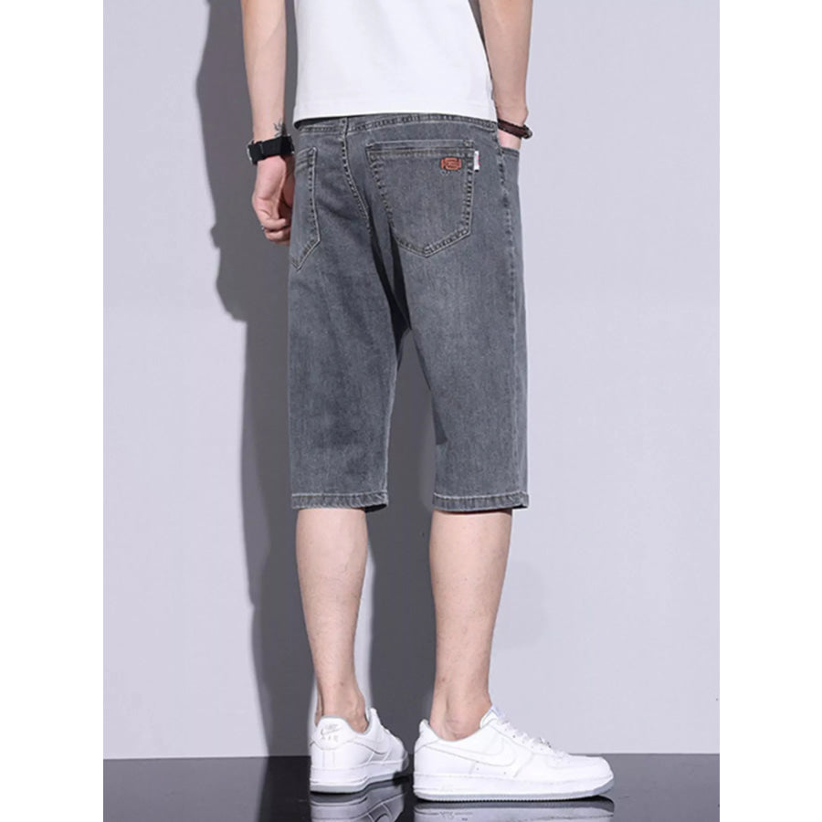 Men’s Casual Washed Denim Shorts Apparel and Accessories