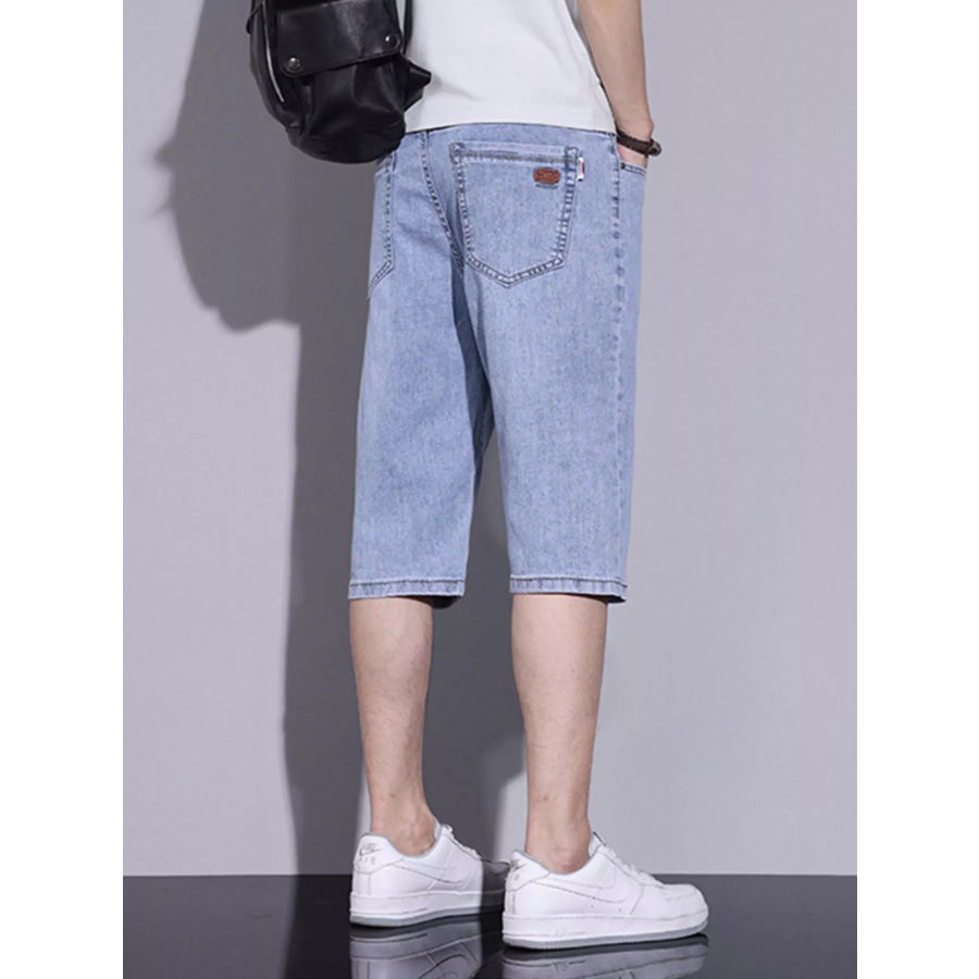 Men’s Casual Washed Denim Shorts Apparel and Accessories