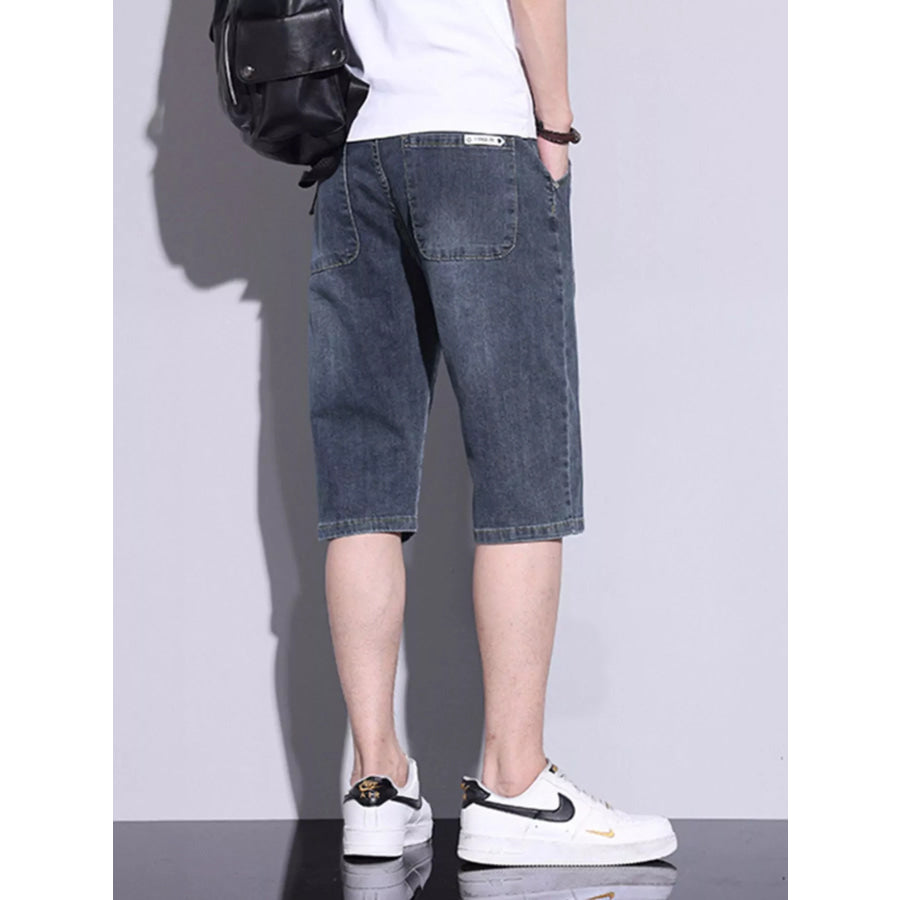Men’s Casual Washed Denim Shorts Apparel and Accessories