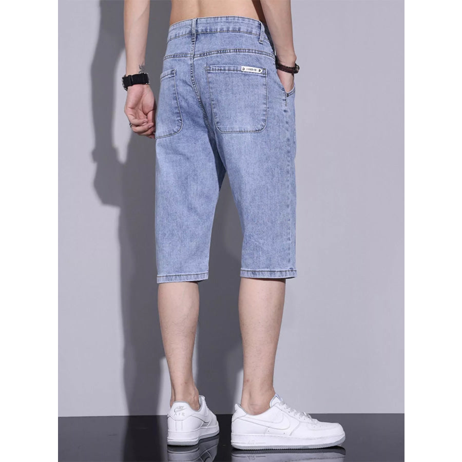 Men’s Casual Washed Denim Shorts Apparel and Accessories