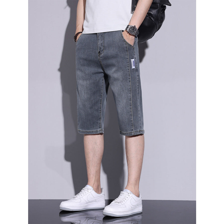 Men’s Casual Washed Denim Shorts Dusty Blue / 28 Apparel and Accessories