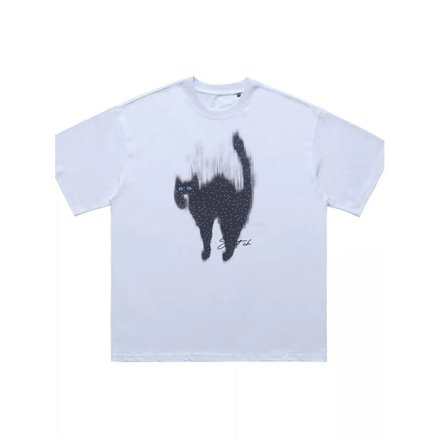 Men’s Cat Graphic Short Sleeve T-Shirt Apparel and Accessories