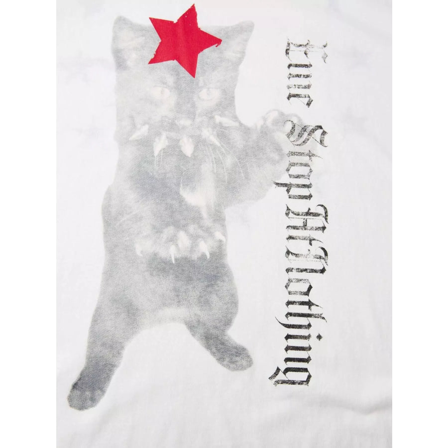 Men’s Cat Star Graphic Short Sleeve T-Shirt Apparel and Accessories